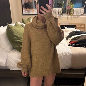 Babaton Warm Brown Cowl Neck Sweater